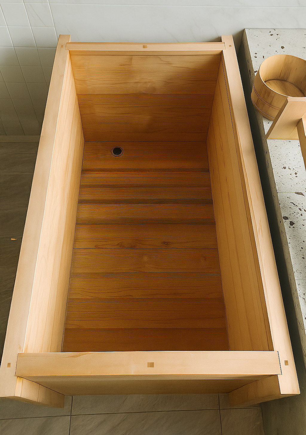 Hinoki Ofuro Rectangular Design