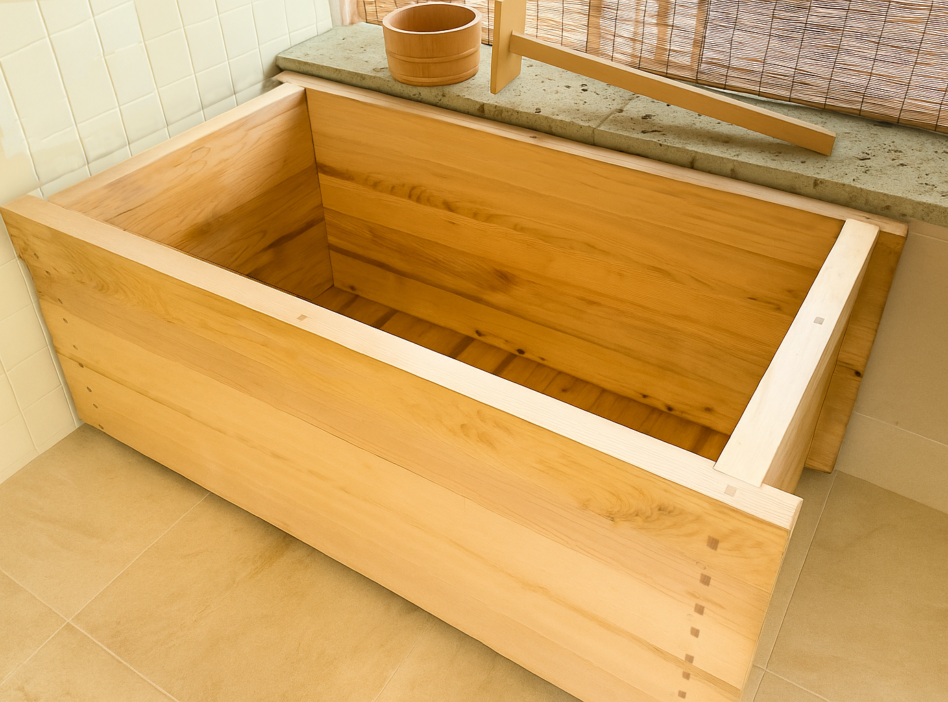 Hinoki Ofuro Rectangular Design